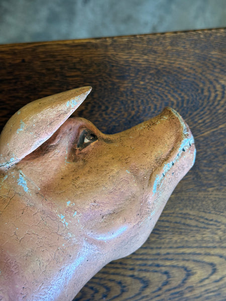 Victorian Carved Wood Shop Display Pig