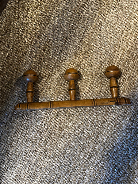 French Faux Bamboo Coat Rack, 3-Hooks