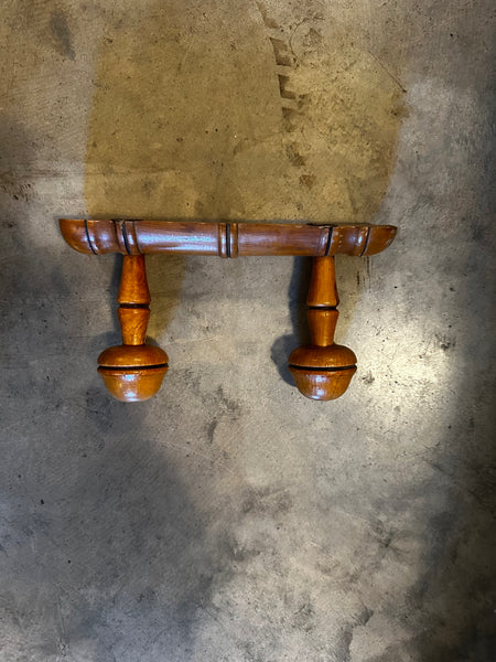 French Faux Bamboo Coat Rack, 2-Hooks