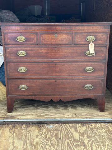 Scottish Mahogany Flat Front Chest with Stringing