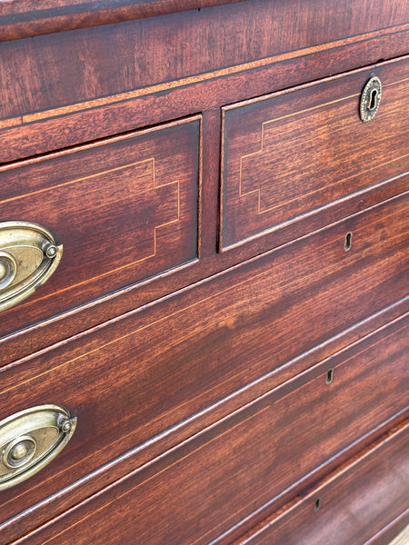 Scottish Mahogany Flat Front Chest with Stringing