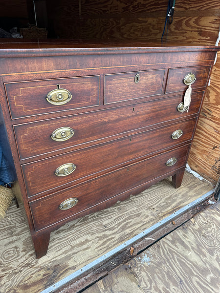 Scottish Mahogany Flat Front Chest with Stringing