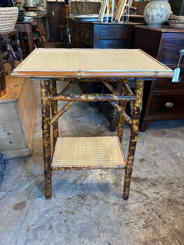 Bamboo Table with Rattan Top