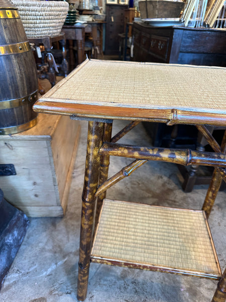 Bamboo Table with Rattan Top