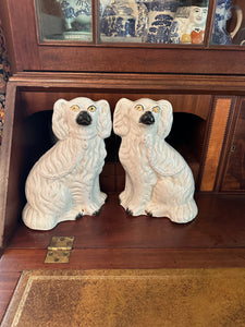 Pair of White Staffordshire Dogs