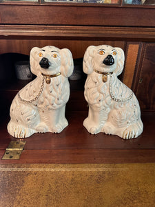 Pair of White Staffordshire Dogs, Royal Doulton