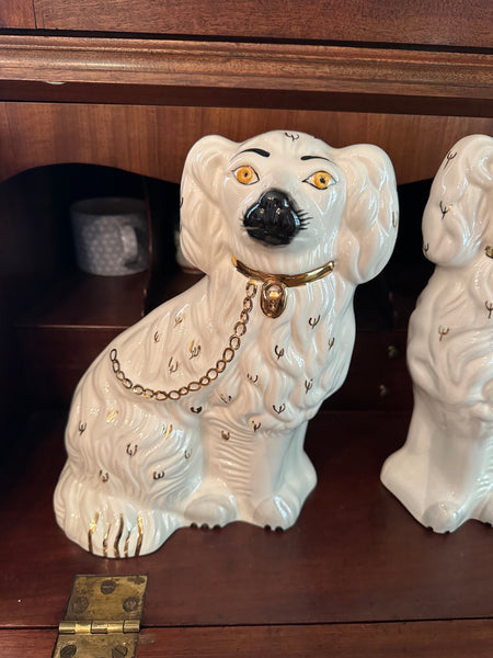 Pair of White Staffordshire Dogs, Royal Doulton