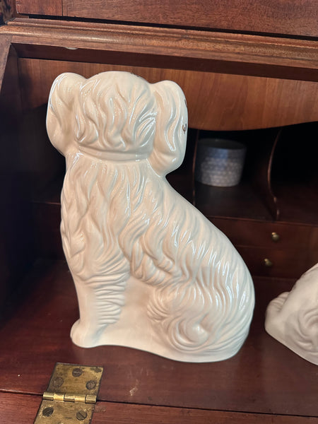 Pair of White Staffordshire Dogs, Royal Doulton