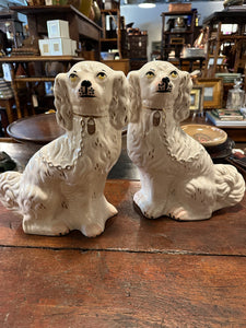 Pair of White Staffordshire Dogs