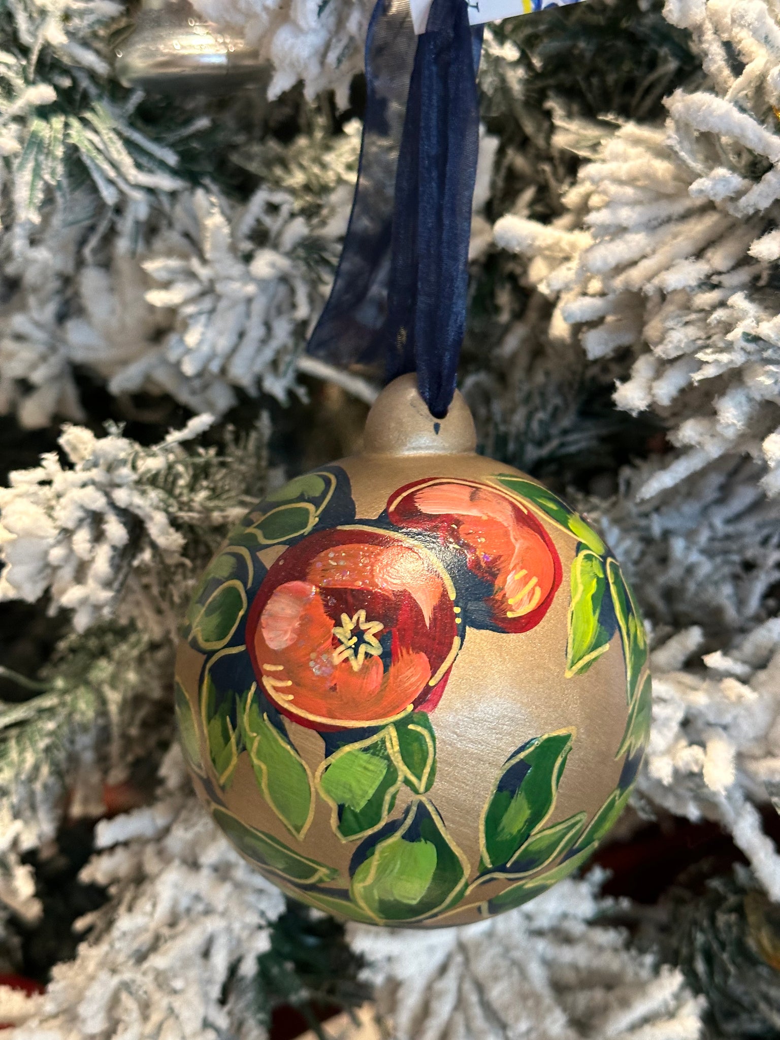 Hand Painted Ornament, Pomegranates