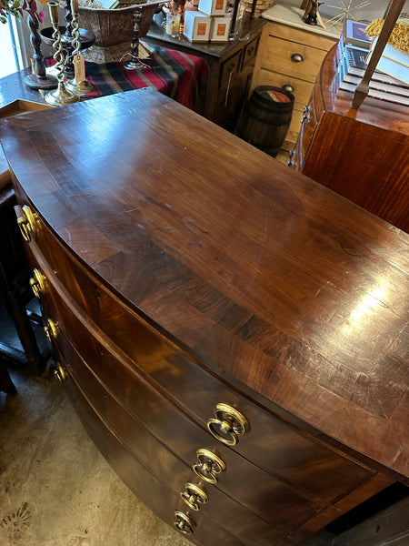 Mahogany and Rosewood Bow Front Chest