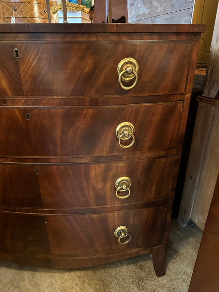 Mahogany and Rosewood Bow Front Chest