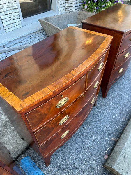 Mahogany Bow Front Chest with Crossbanded Top