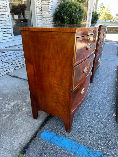 Mahogany Bow Front Chest with Crossbanded Top