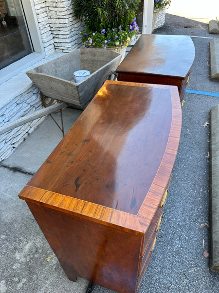 Mahogany Bow Front Chest with Crossbanded Top