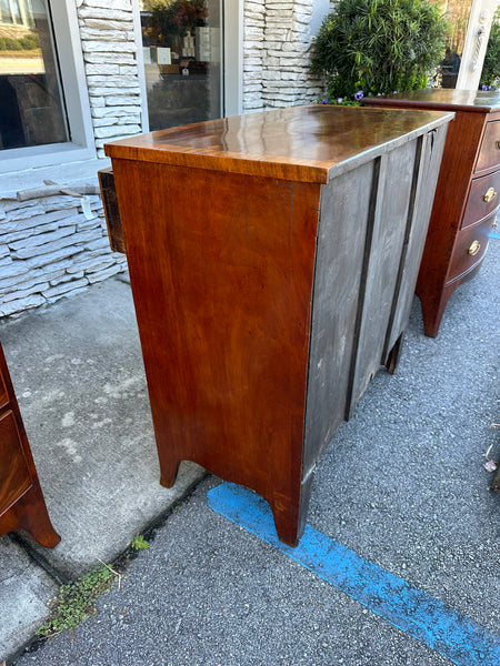 Mahogany Bow Front Chest with Crossbanded Top