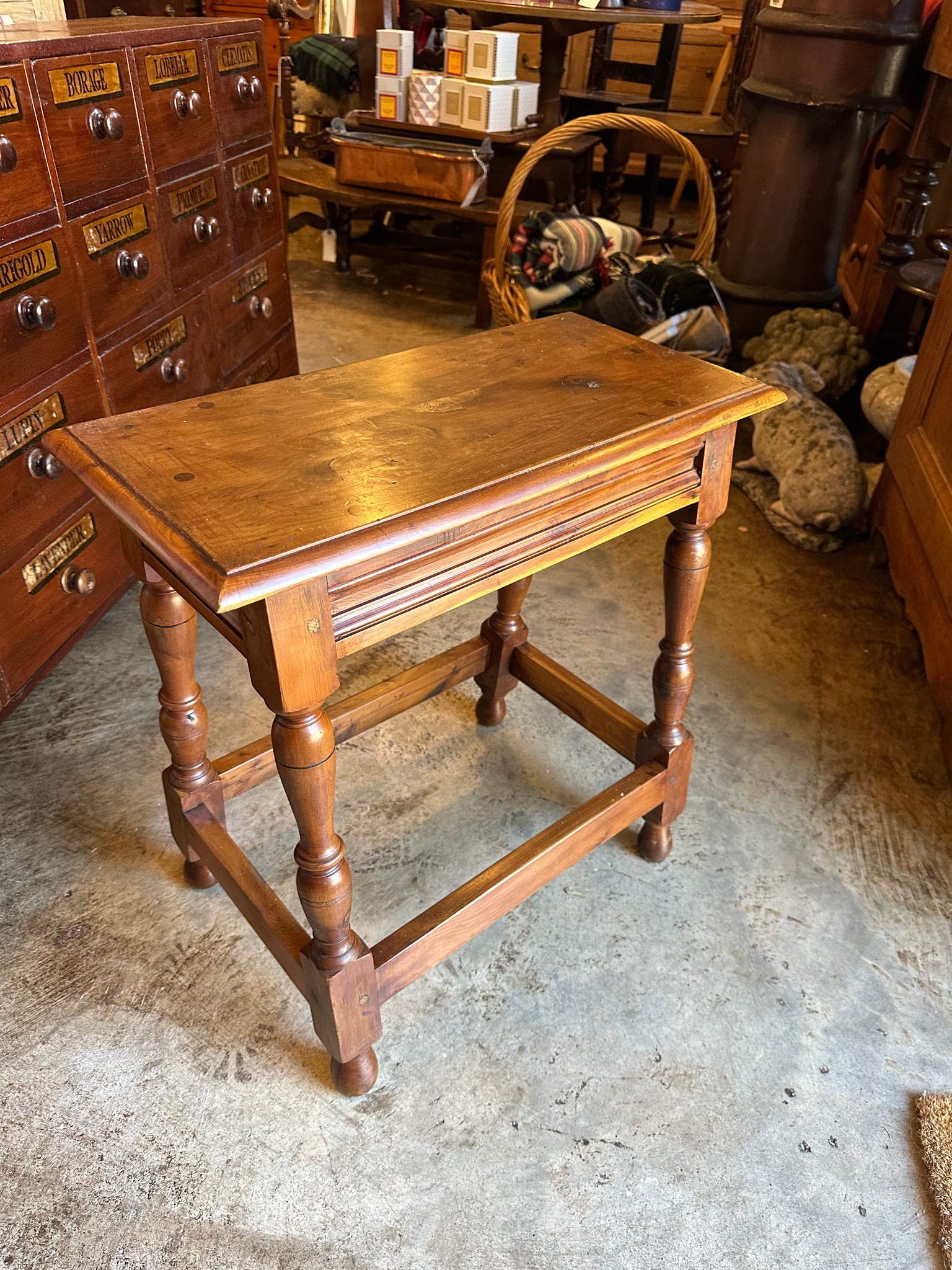 Rare English Yew Wood Joint Stool