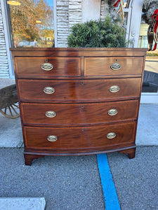 Mahogany Bow Front Chest with Crossbanding