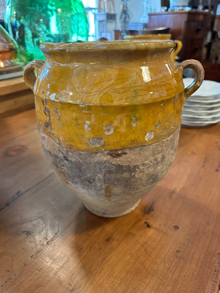 Confit Pot with Yellow and Green Glaze