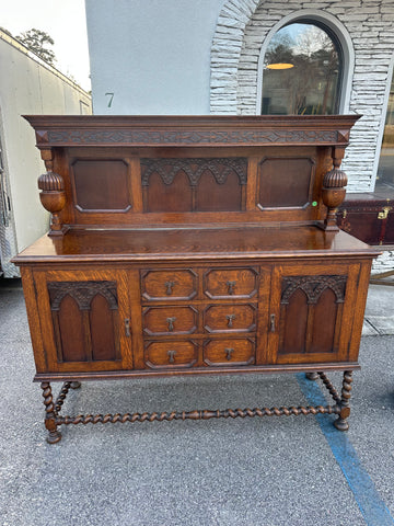 English Oak Barley Twist Sideboard