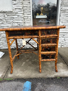 English Lacquered Bamboo Desk