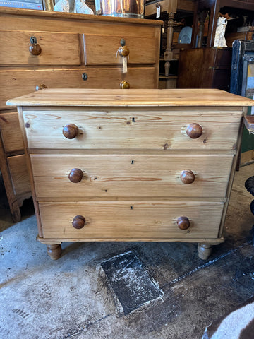 3-Drawer English Pine Chest