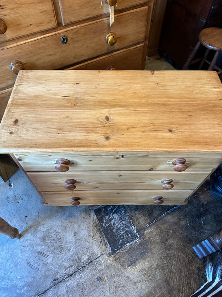 3-Drawer English Pine Chest