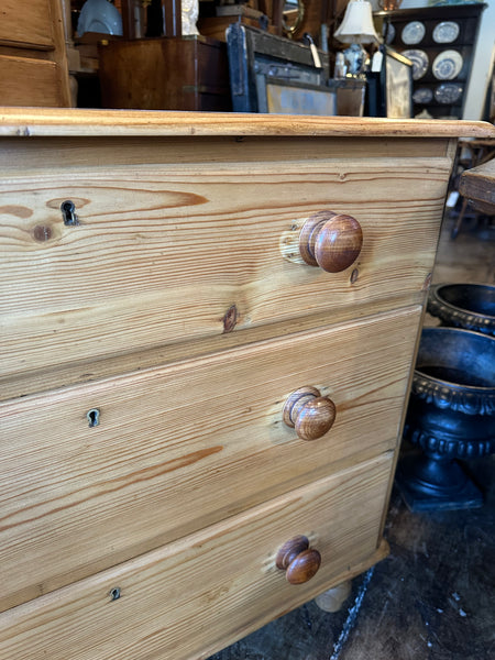 3-Drawer English Pine Chest