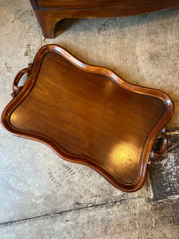 Mahogany Tray with Beautiful Carved Handles