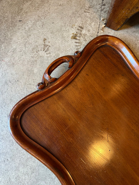 Mahogany Tray with Beautiful Carved Handles