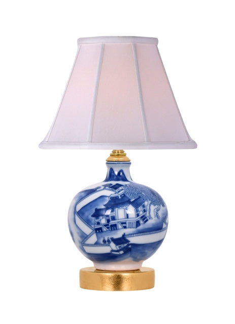 Blue and White Porcelain Canton Mini Table Lamp