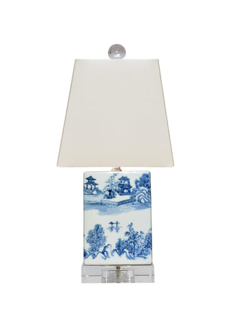 Blue and White Book Shelf Lamp