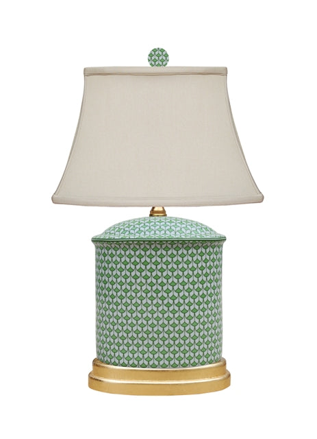 Porcelain Green Fish Scale Oval Lamp