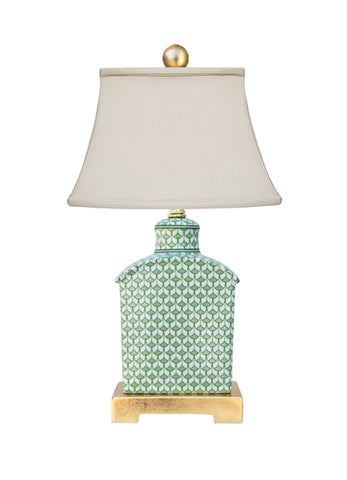 Small Porcelain Green Fish Scale Lamp