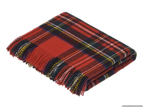 Tartan Plaid - Merino Lambswool Throw Blankets - Made in UK: Antique Royal Stewart