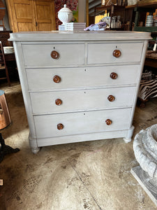 Painted Pine Chest with Stained Pulls