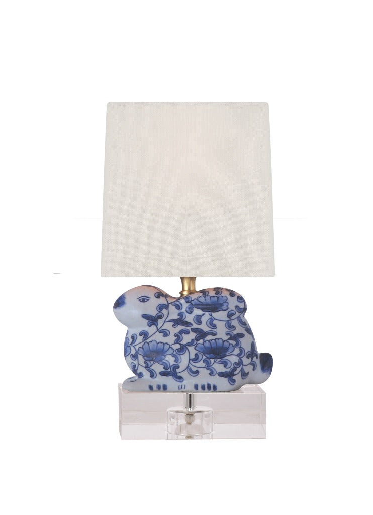 Blue and White Bunny Lamp