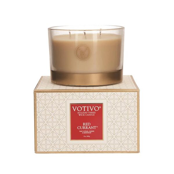 Red Currant Holiday Candle, 3-Wick