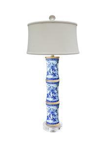 Blue and White Porcelain Bamboo Lamp
