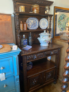 Carved Oak Drinks Cupboard