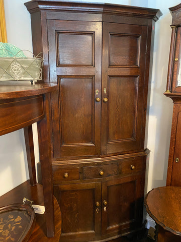 English Oak Corner Cupboard