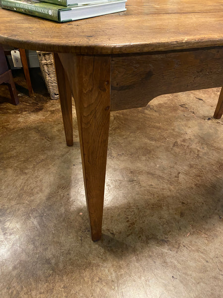 French Oak D-End Bistro Table, Burgundy