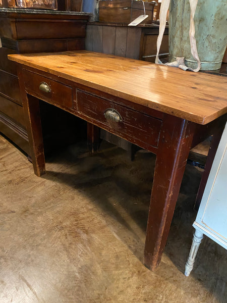 Victorian Pine Table with Painted Base