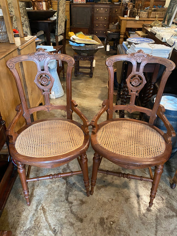 Pair of Chairs with Cane Seats