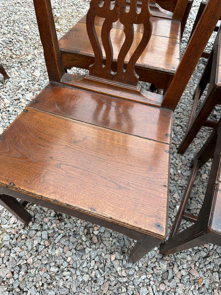 Set of Seven Chippendale Oak Chairs