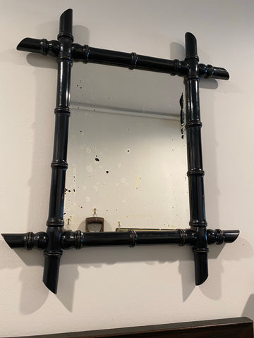French Painted Faux Bamboo Mirror