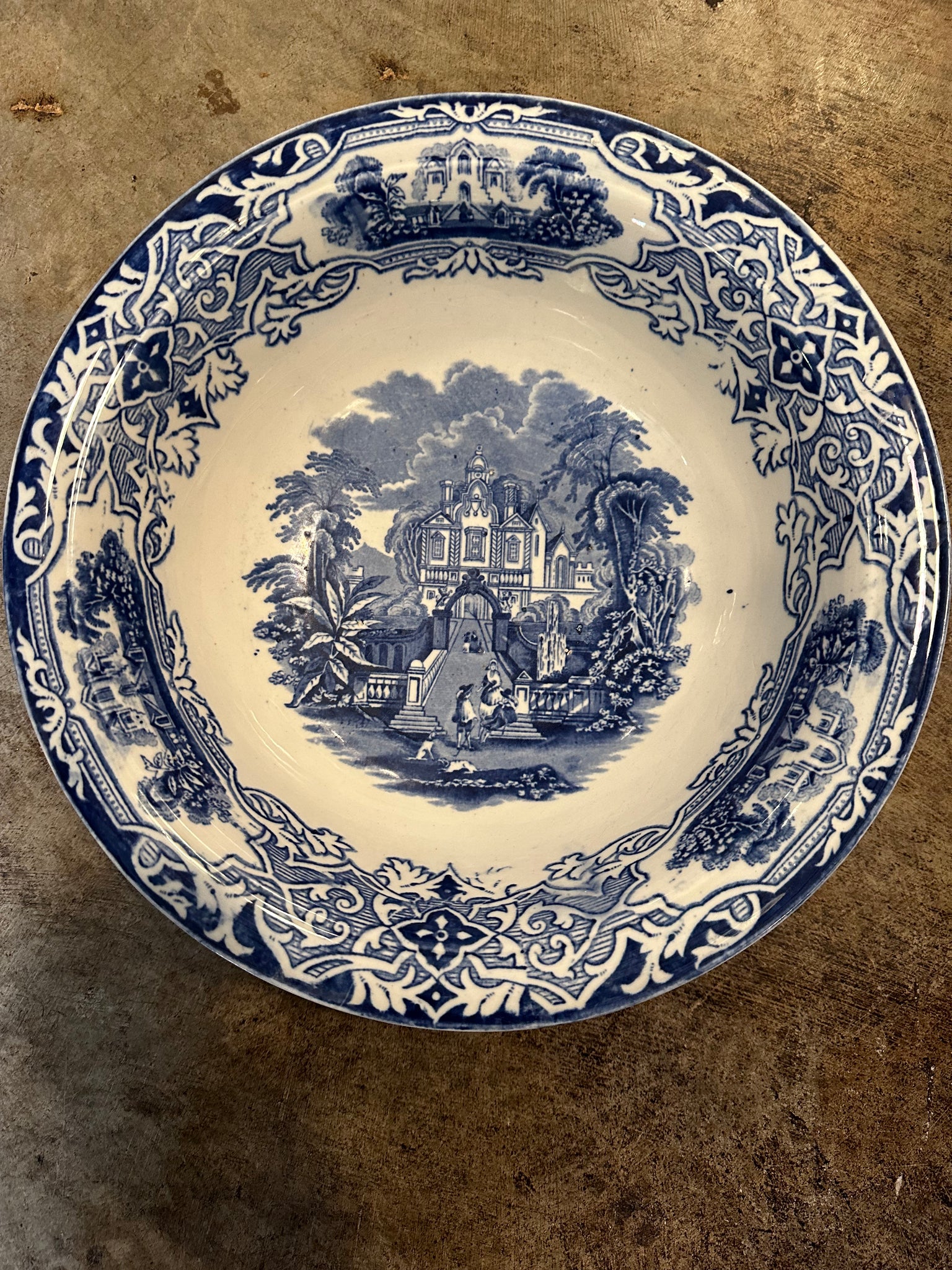 Blue and White Barony Serving Bowl