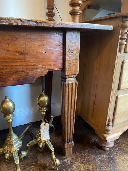 French Scrubbed Pine Farmhouse Side Table