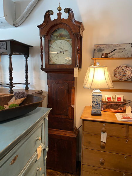 Oak and Mahogany Tall Case Clock