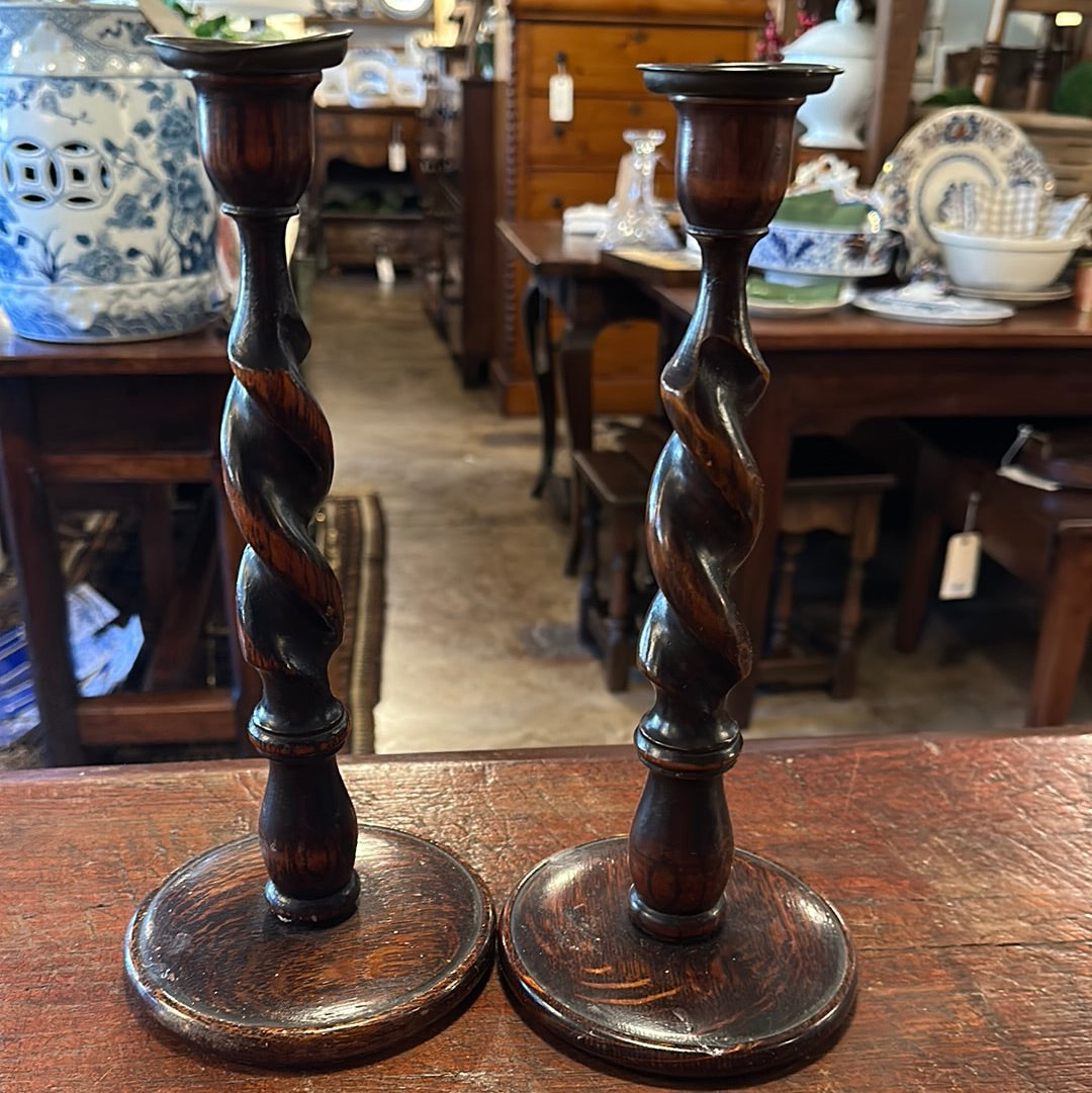 Pair of Barley Twist Candlesticks